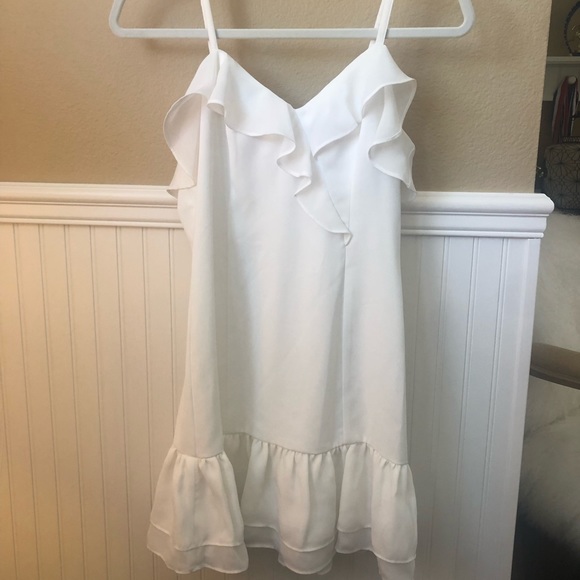 Pearl white chiffon shift dress - Picture 1 of 2